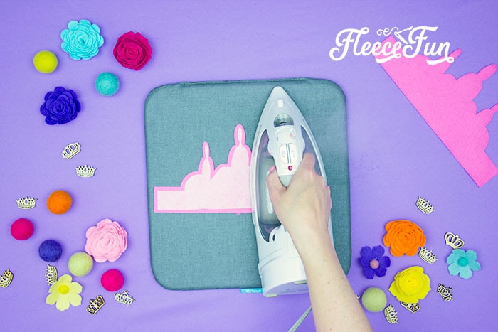 Begin assembling the DIY tiara following fleecefun's free template and tutorial.