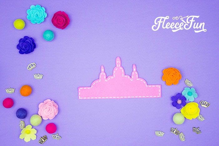 Sew your felt tiara pieces together using fleecefun’s free tutorial and pattern.