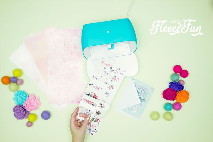 Paper being weeded. 3 Last Minute Gifts with a Cricut Joy - ideas on how you can make a cute gift set in under 20 minutes with a Cricut Joy! Perfect for Cricut beginners.