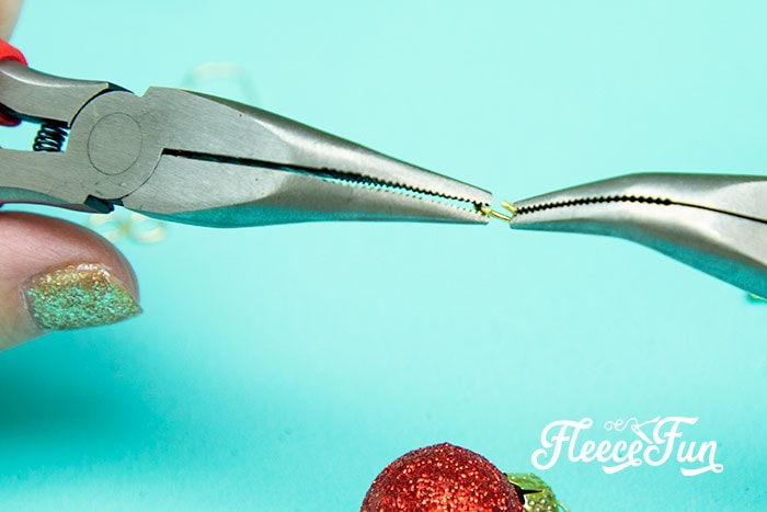 open jump ring. Crafting holiday earrings with fleecefun free template and tutorial