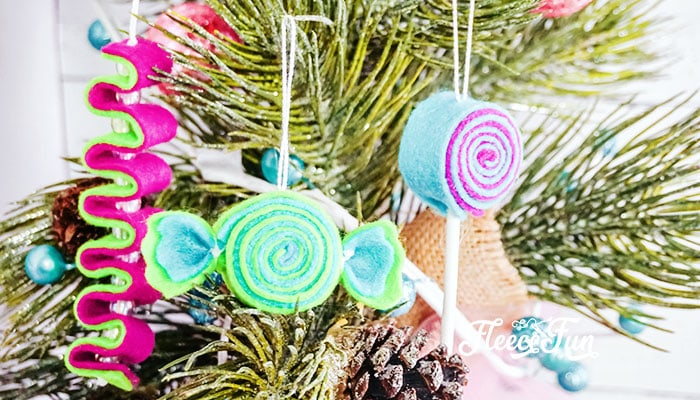 DIY Felt Candy Christmas Tree Ornaments