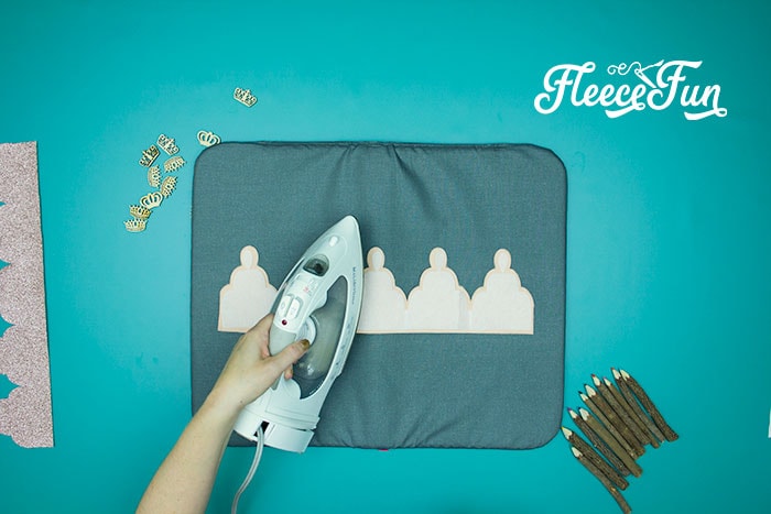 Starting the DIY birthday crown project with fleecefun’s free template and instructions.