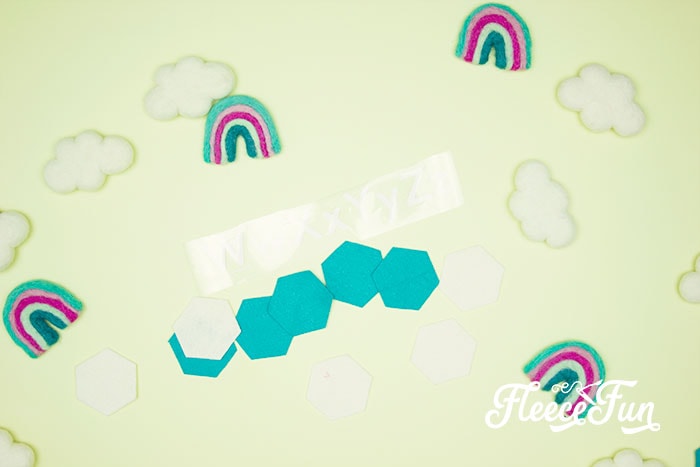 weede vinyl and felt hesagons. This Matching Game DIY is perfect for learning and made to be durable to last for several years of abuse from kids!