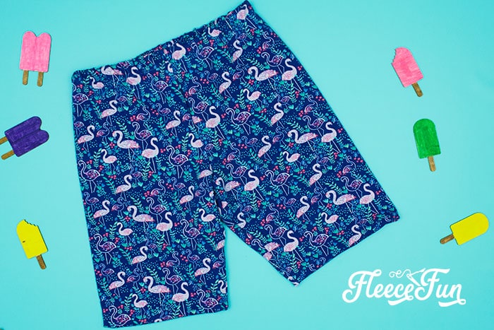 Finished shorts. You can learn how to make shorts with this easy to follow step by step tutorial. Comes with a free PDF sewing pattern, with easy instructions.