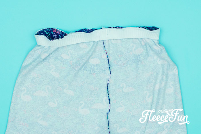 Eleastic sewn on.