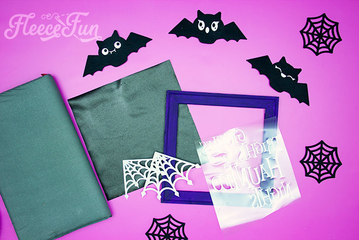 Assembling Halloween SVG decor pieces using Fleecefun’s free template