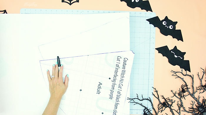 trace patter to interfacing. Learn how to make a witch hat with this free pdf pattern and step by step tutorial. This couture style hat is sure to be a favorite year after year.