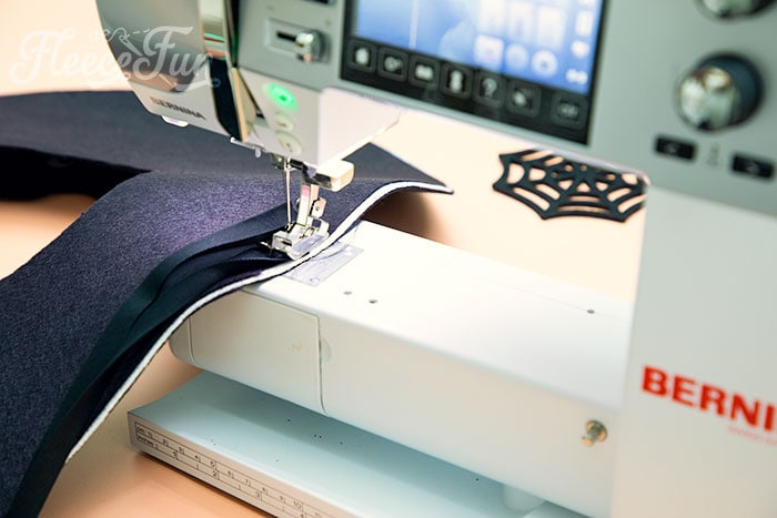 bias tape getting sewn on at sewing machine. Learn how to make a witch hat with this free pdf pattern and step by step tutorial. This couture style hat is sure to be a favorite year after year.