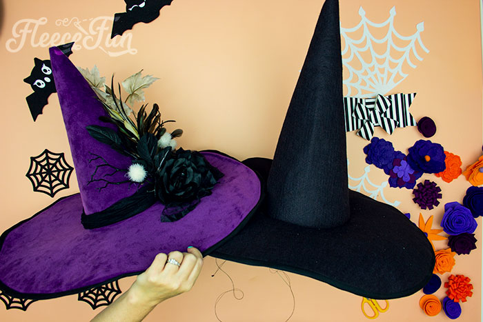 two different takes on teh witch hat. Learn how to make a witch hat with this free pdf pattern and step by step tutorial. This couture style hat is sure to be a favorite year after year.