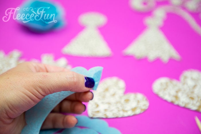 making the flowers - Organizing cut pieces from the Cricut Maker for easy assembly – fleecefun tutorial