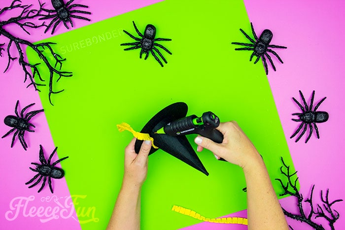 adding ribbon to the hat. This DIY Mini Witch Hat is no sew and comes with a free PDF pattern and SVG template to make it a breeze! 3 mini sizes so you can make the perfect hat!