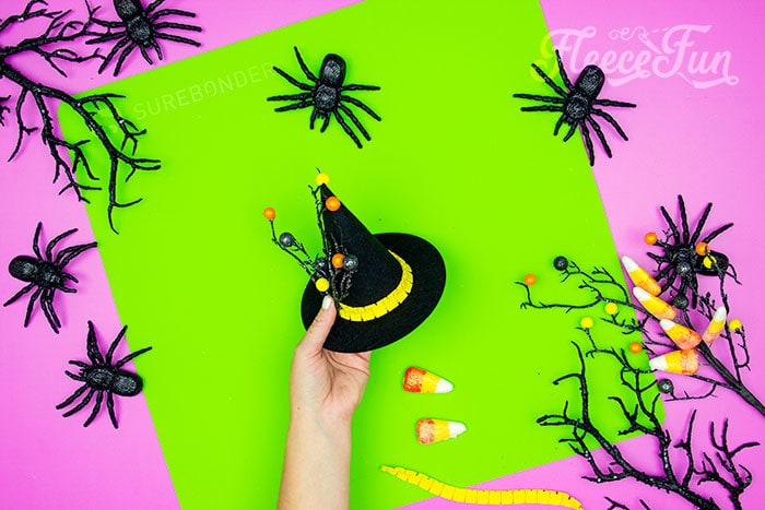 addin other decor to the witch hat. This DIY Mini Witch Hat is no sew and comes with a free PDF pattern and SVG template to make it a breeze! 3 mini sizes so you can make the perfect hat!