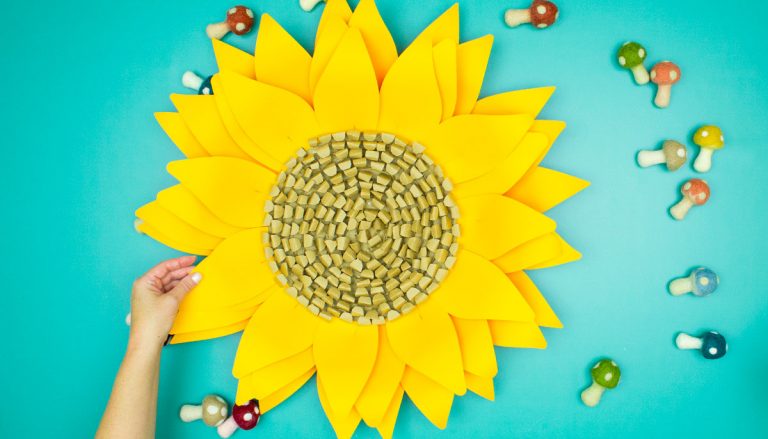 Giant Paper Sunflower DIY (FREE SVG files)