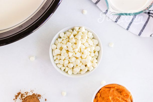 Gather your ingredients. This Pumpkin Hot Chocolate recipe is the perfect addition to a cool autumn evening. Easy to make! just dump all the ingredients into a crock pot!