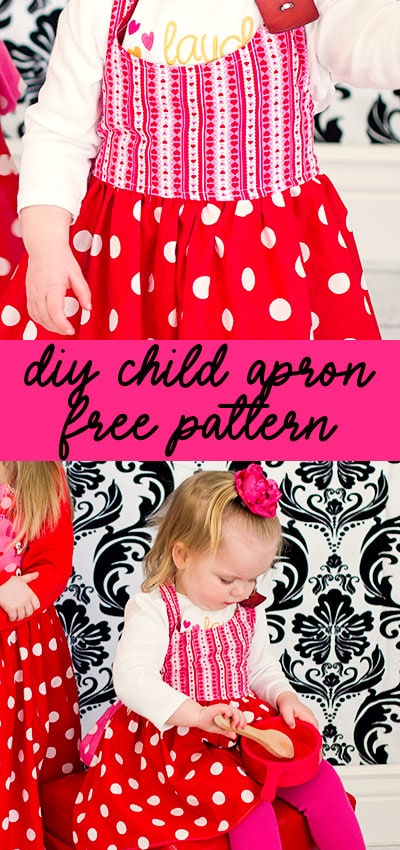 This easy child apron tutorial and pattern comes in three sizes for a kid! Video tutorial makes it easy to sew. Free pdf pattern and tutorial. Great sewing project.