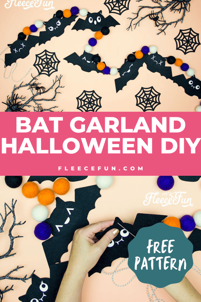 DIY Halloween Garland - Cute and Funny Bats! comes with a free pdf pattern and SVG file to make it easy to put together this not so scary decoration for Halloween.