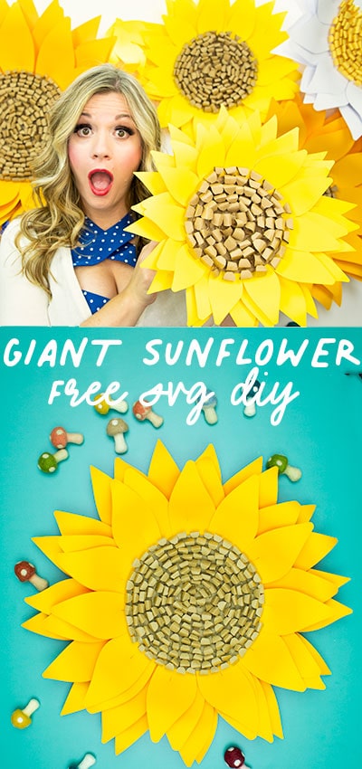 Download Giant Paper Sunflower DIY (FREE SVG files) ♥ Fleece Fun