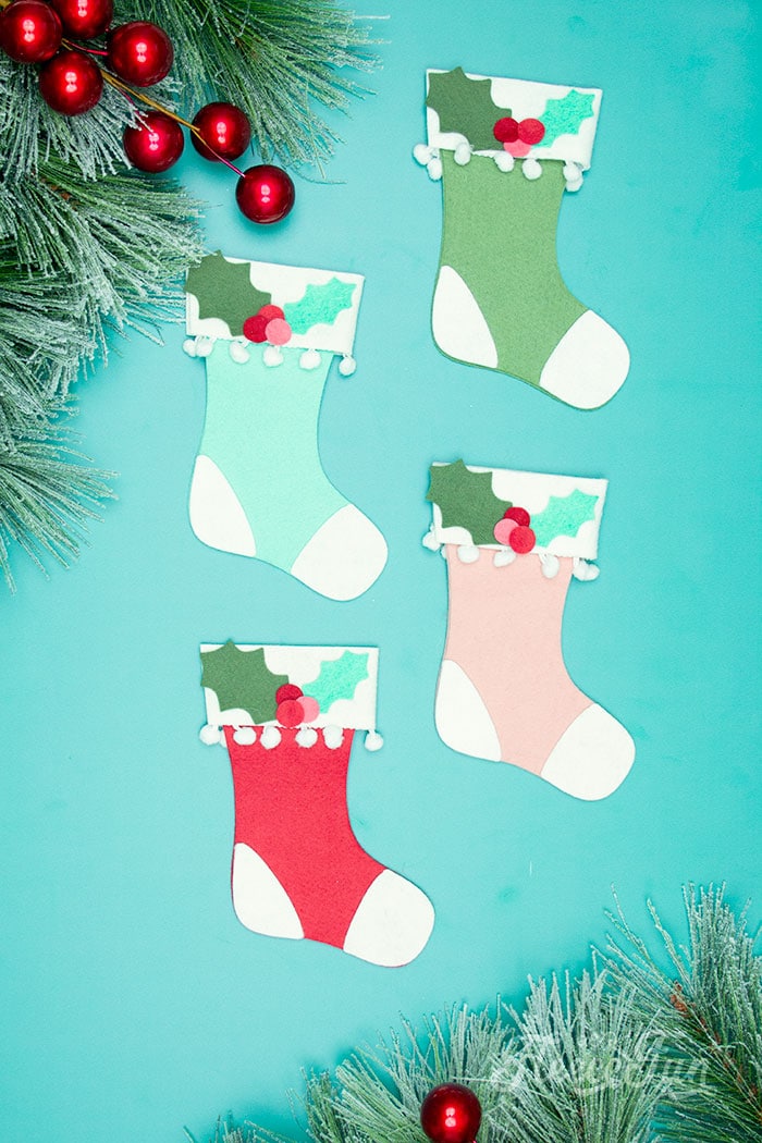 Fleecefun free pattern for felt stocking ornament craft project