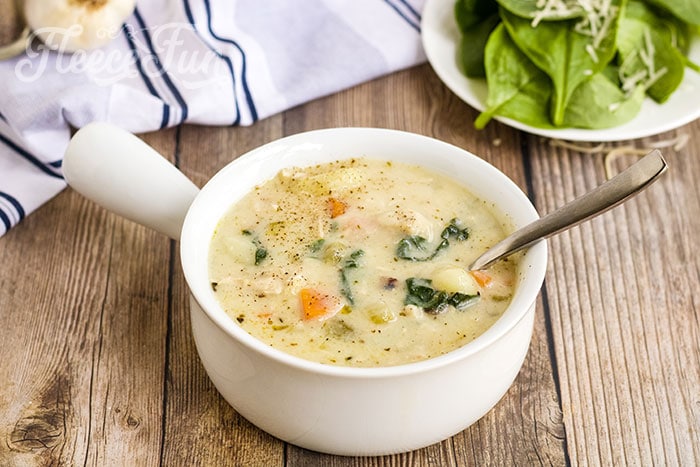 Letting cool the soup. This Instant Pot Chicken Gnocchi Soup is creamy comfort in a bowl. This free recipe serves 4–6 and comes together quickly for an easy dinner.