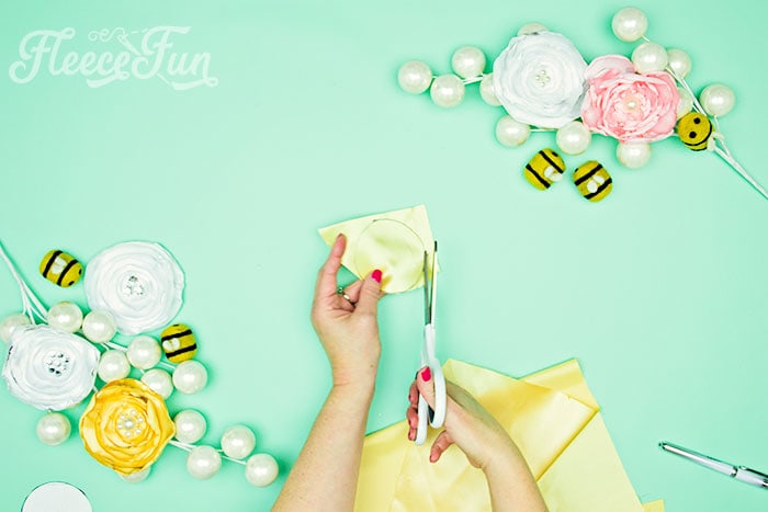 cutting out flower circles