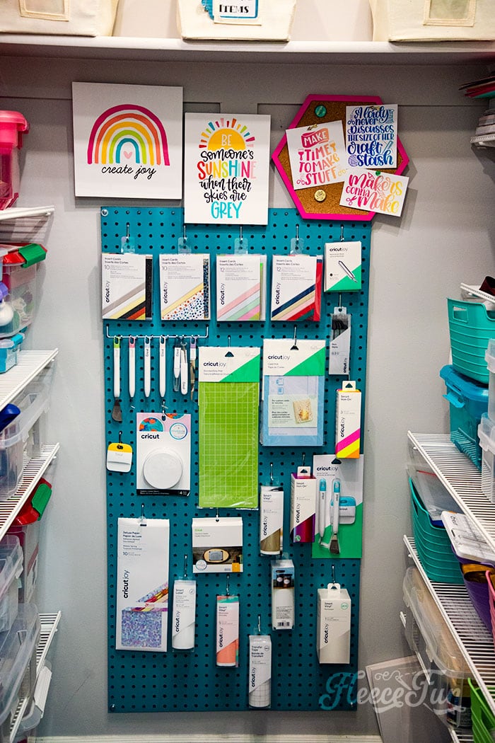 Craft Closet Organization is possible! See how I took my chaos to order and you can too! Step by step guide with before and after photos. Learn the five steps to designing the craft closet of your dreams.