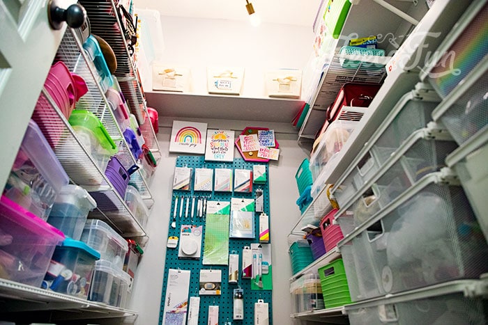Craft Closet Organization is possible! See how I took my chaos to order and you can too! Step by step guide with before and after photos. Learn the five steps to designing the craft closet of your dreams.