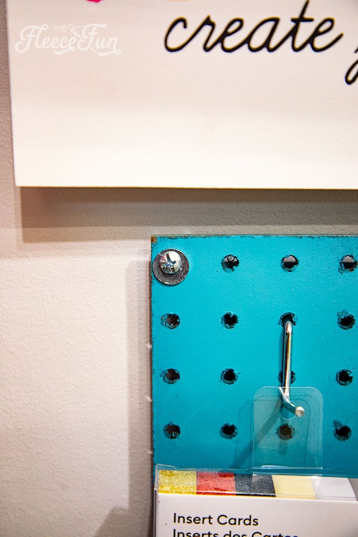 Adding hooks and items. Finishing up my Craft closet I thought it would be fun to show you How to Make a Giant Pegboard for Your Craft Room. It's really easy - it looks good and when you opt to do it yourself you can save a LOT of money. 