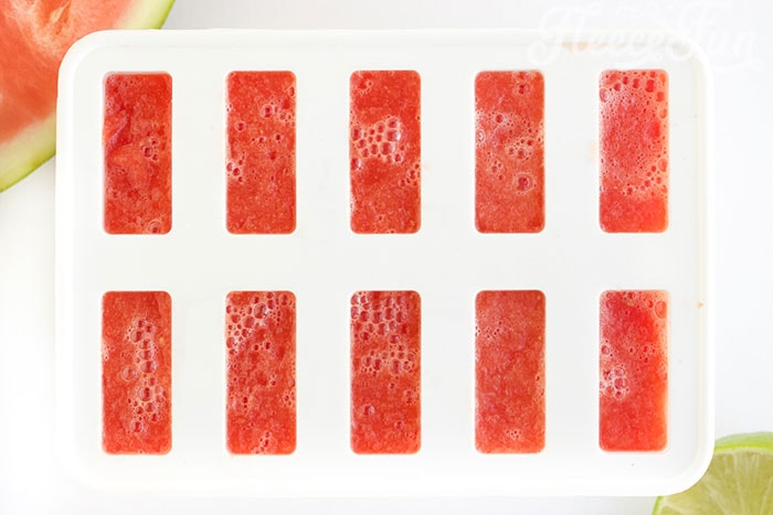 mixture in molds.
