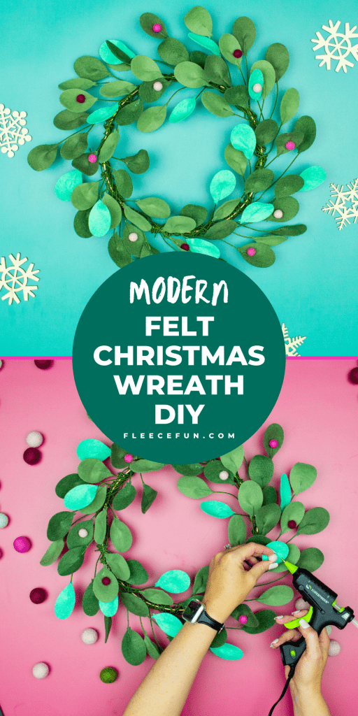 This modern Christmas Wreath DIY (made from felt) is a whimsical addition to your holiday décor. With a few items you can make this festive wreath. Because of the way it's constructed no two are alike. Make it as full or as thin as your taste's desire. Because it's made from felt, this wreath can be made in an array of colors to suit your style.