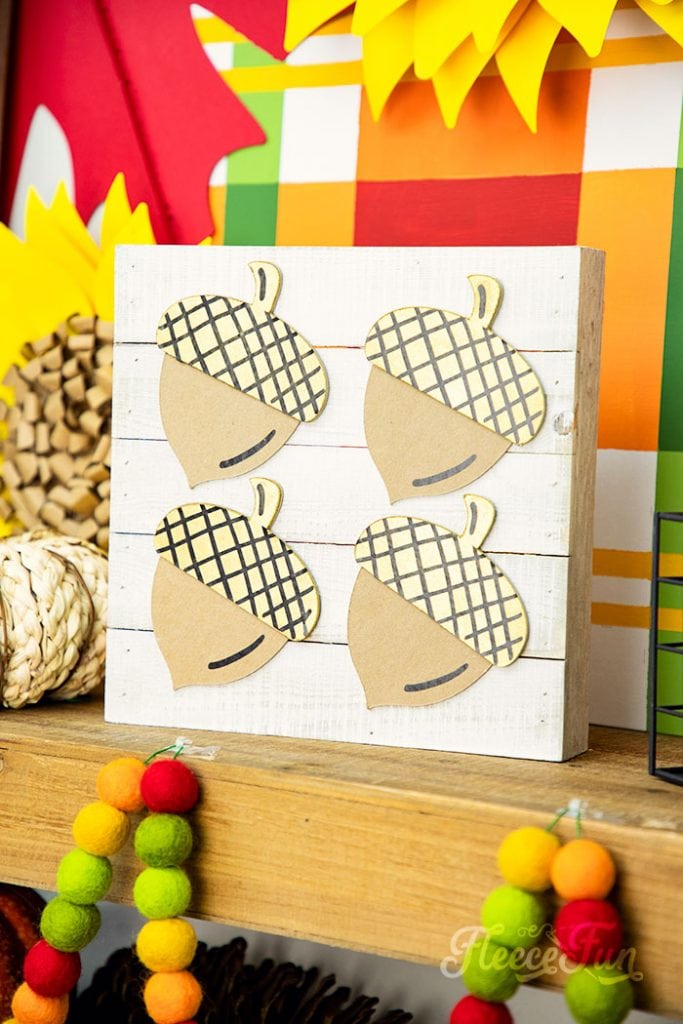 Completed FleeceFun's acorn template for holiday decorations