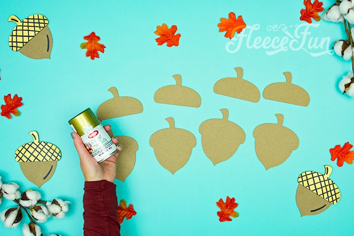Step 2 of FleeceFun acorn template tutorial - painting and detailing