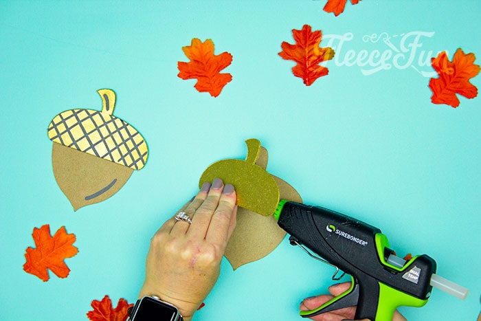 Painting and adding details to the acorn template from FleeceFun