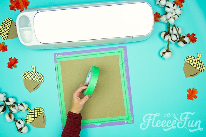 Step 1 of FleeceFun acorn template tutorial - cut out the pieces