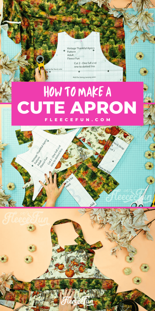 This Free apron pattern and tutorial includes a pdf pattern and video! Make a vintage style apron that is chic.