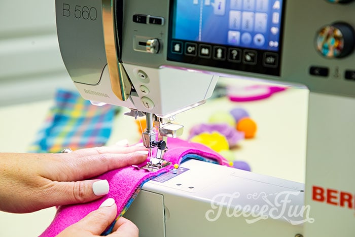 Fleecefun tutorial showing how to sew a fleece headband ear warmer with a free pattern.