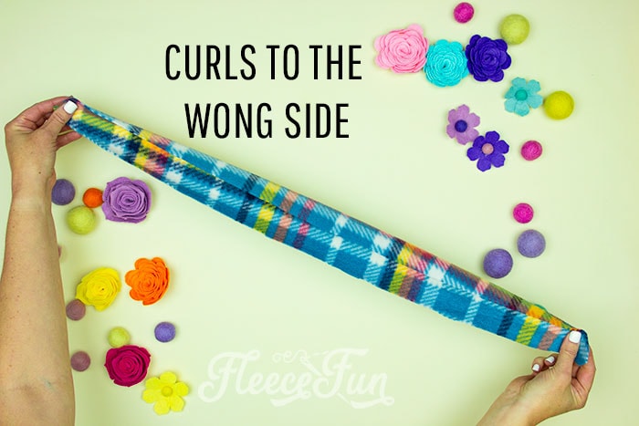 Sewing the fleece headband ear warmer following fleecefun's free tutorial.