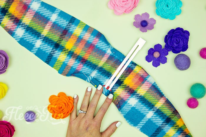 Fleecefun tutorial showing how to sew a fleece headband ear warmer with a free pattern.