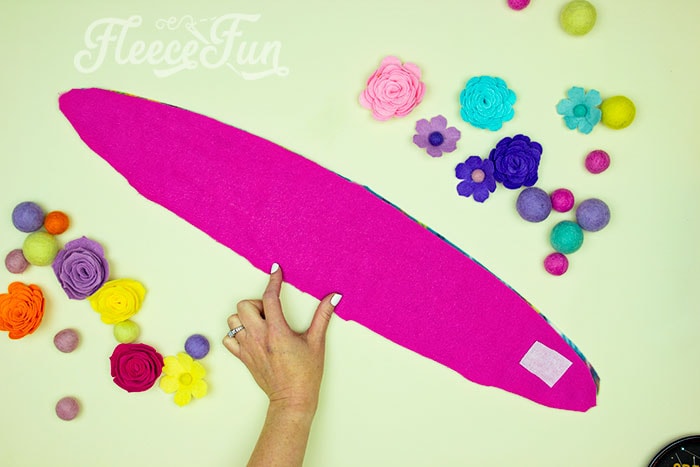 Sewing the fleece headband ear warmer following fleecefun's free tutorial.