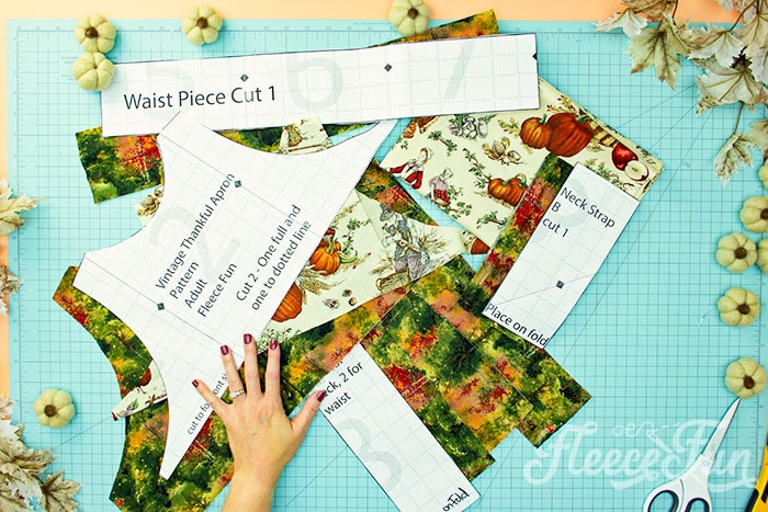 All items cut out. This Free apron pattern and tutorial includes a pdf pattern and video! Make a vintage style apron that is chic.