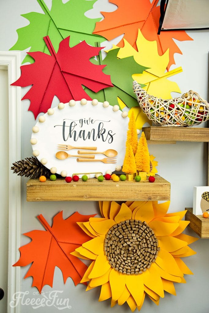 This Giant Maple Leaf Template and Tutorial (Free PDF and SVG) is larger than life. This step by step tutorial shows how to bring fall foliage indoors.