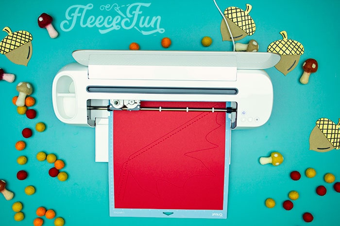 Step 1: Cut out the maple leaf template using FleeceFun's free PDF and SVG
