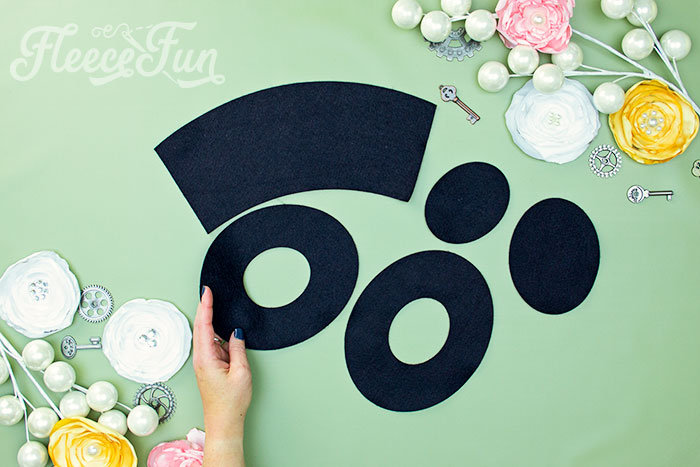 All of the pattern pieces cut out. Learn how to make a mini top hat with this free pattern and tutorial. I love that there is a sew and no sew option. The free template makes this costume idea easy to make at home. 