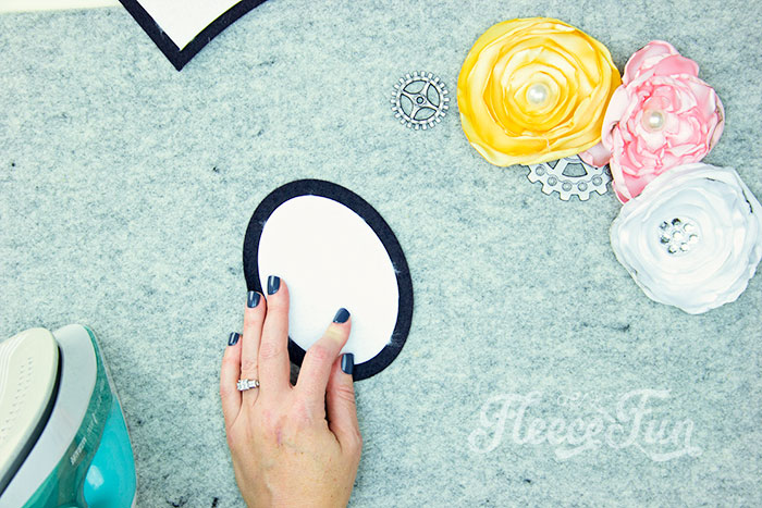 Step-by-step preparation of mini top hat components from fleecefun's tutorial
