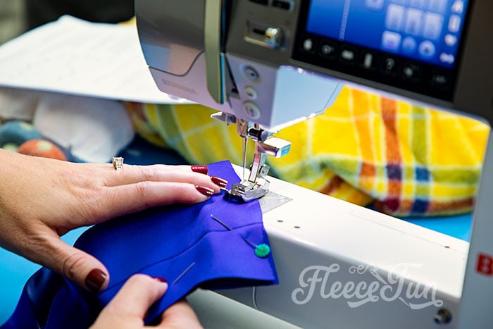 Step two: preparing satin binding length for fleece blanket from fleecefun tutorial