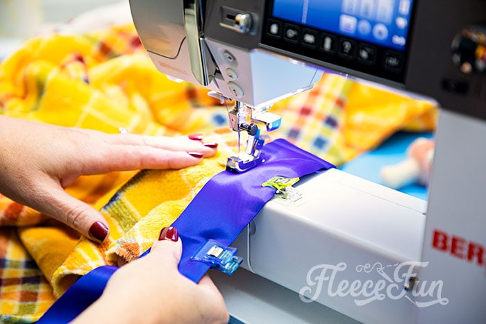 continue sewing the blanket