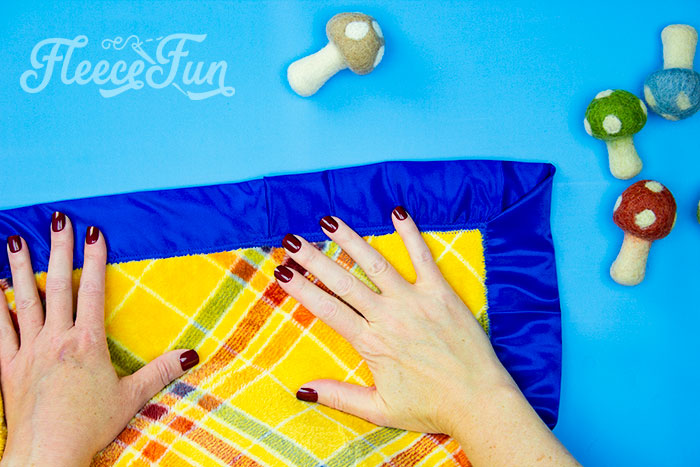 How to make a Fleece Blanket with Satin Binding (Mitered Corners)