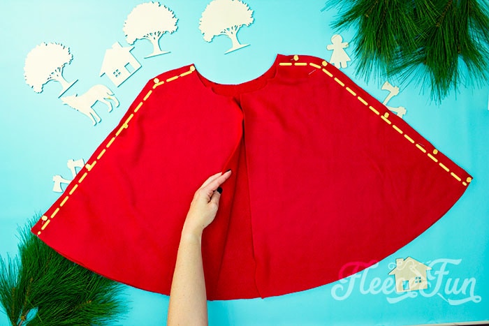 How to sew the sides to the cape.