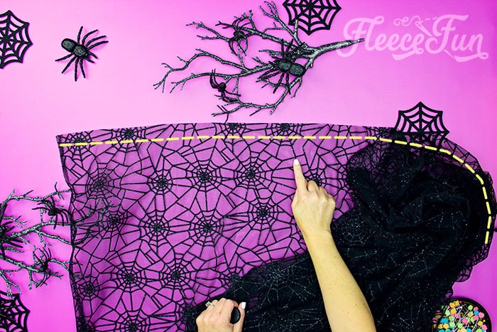 Preparing hood for FleeceFun cloak tutorial