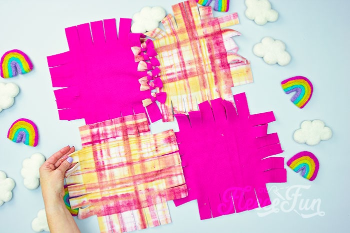 Learn How to Make a Tie Blanket (Patchwork Style) with this free step by step tutorial, template and SVG file!