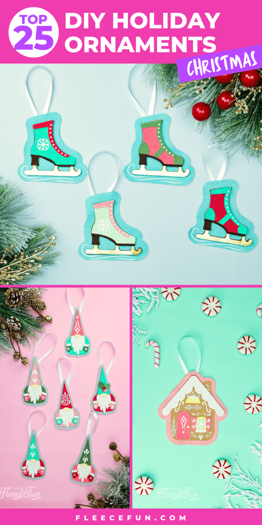 You can make beautiful DIY Christmas Ornaments with these easy to follow tutorials and free templates and patterns.  These cute Holiday Ornaments are perfect for adding a festive touch to a tree, mantle or Christmas wrapping.